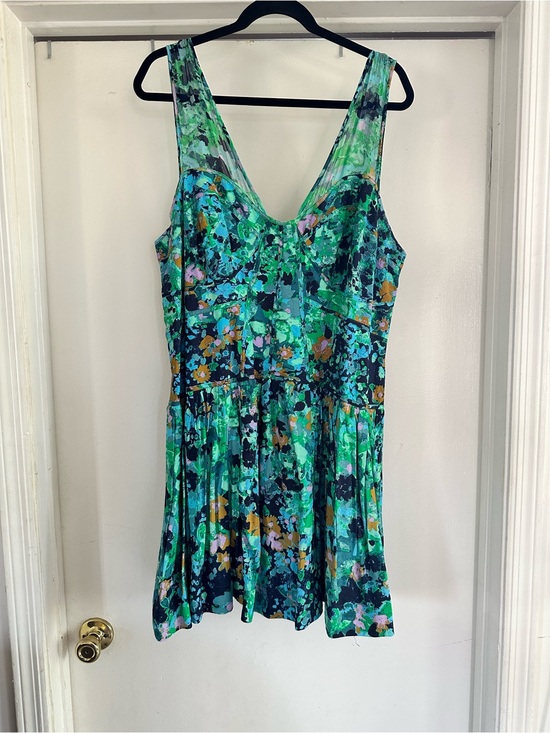 Anthropologie Dresses & Skirts - Anthropologie Green & Teal Floral Mini Dress